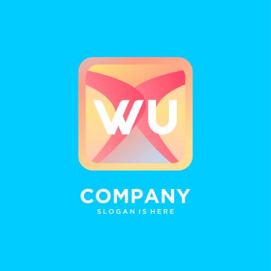 WU ilk logosu Renkli şablon vektörü.