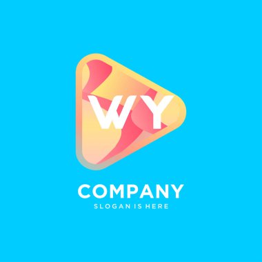 Renkli şablon vektörlü WY başlangıç logosu.