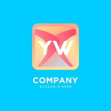 Renkli şablon vektörlü YW başlangıç logosu.