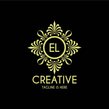 Monogram Logo Şablonu ile EL İlk Harfi
