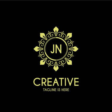 Monogram Logo Şablonu ile JN İlk Harf