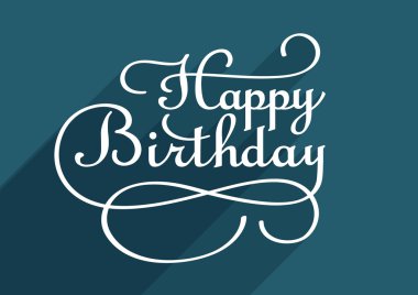 Mutlu doğum günü yazı - el yapımı hat, vektör