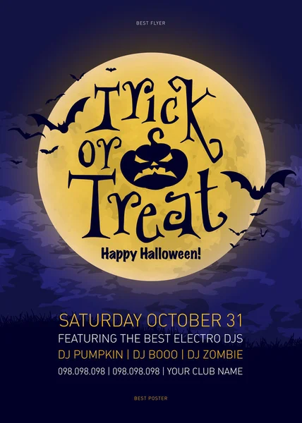 Truc of trakteer Halloween poster — Stockvector