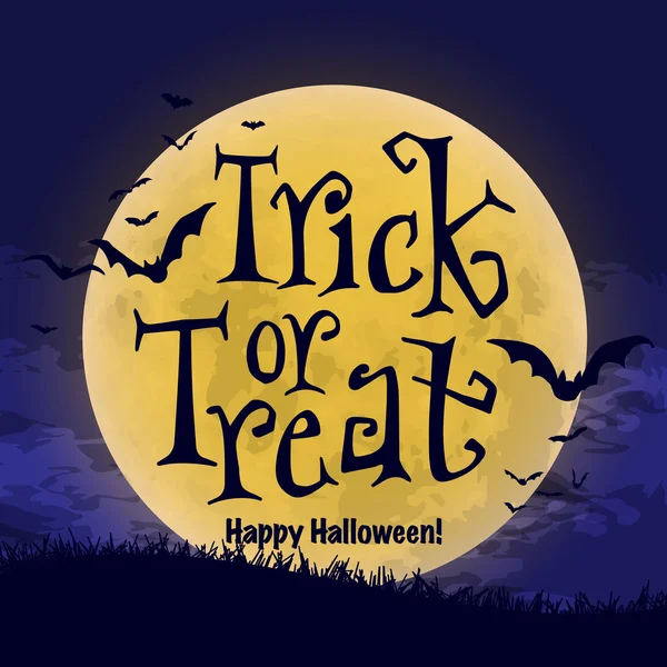 Truque ou tratar cartaz de Halloween — Vetor de Stock