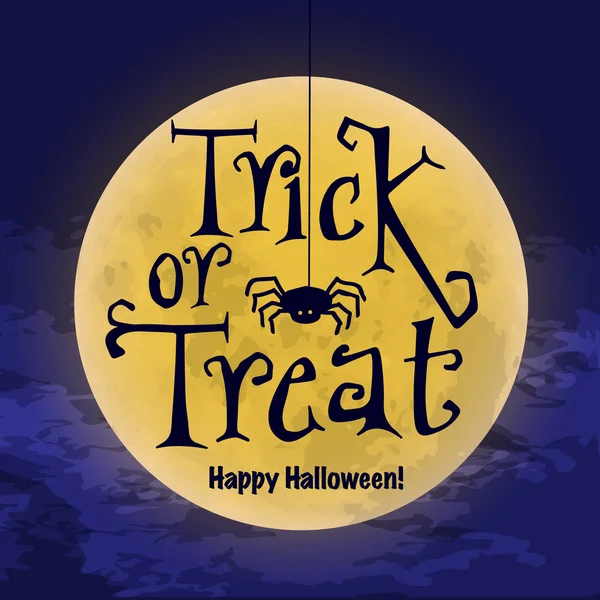 Truco o trato cartel de Halloween — Vector de stock