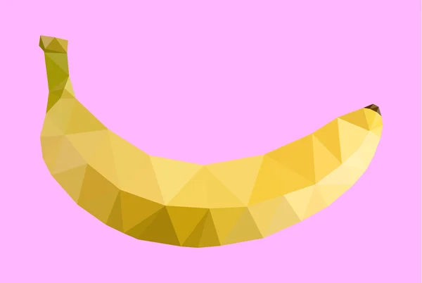 Wieloboczne Banana na różowym tle, wektorowych ilustracji. — Wektor stockowy