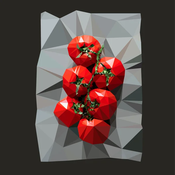 Abstracte tomaat driehoekige laag poly stijl vector achtergrond, Vec — Stockvector