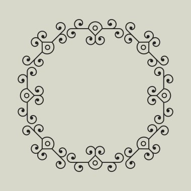 Etno Floral minimal tarzda geometrik vektör çerçeve.