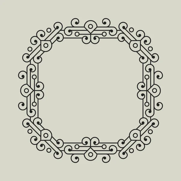 Geometrické vektorové rám v minimální stylu Etno Floral. — Stockový vektor