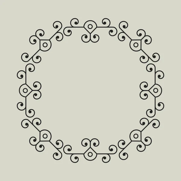 Moldura vetorial geométrica no estilo mínimo Etno Floral . — Vetor de Stock