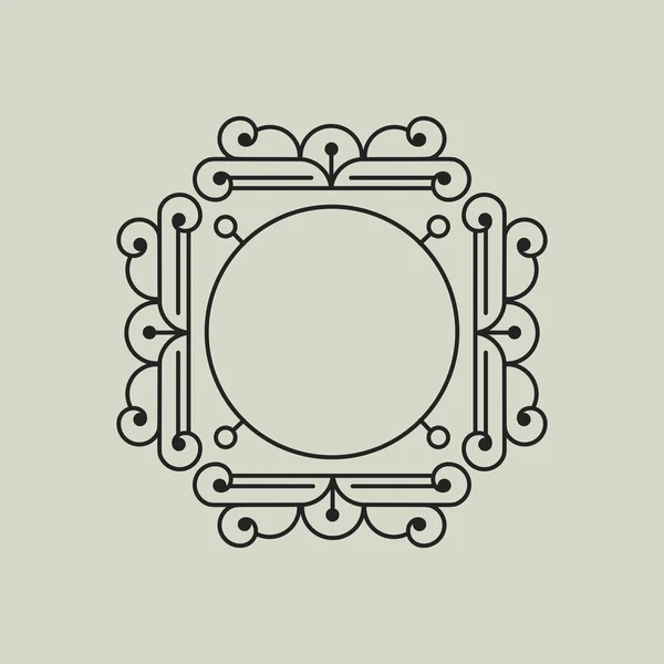 Telaio vettoriale geometrico in stile Etno Floreale minimale . — Vettoriale Stock