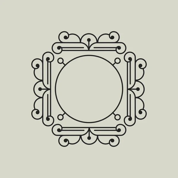 Cadre géométrique vectoriel dans le style Etno Floral minimal . — Image vectorielle