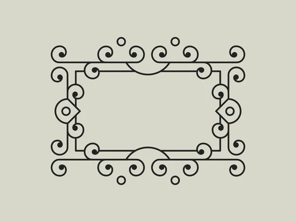 Geometric Vector Frame in Etno Floral minimal style. — Stock Vector