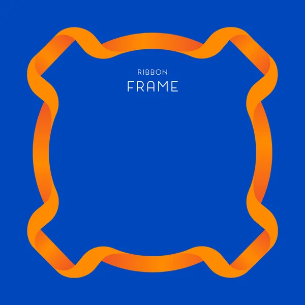 Bande orange bordure sur fond bleu . — Image vectorielle