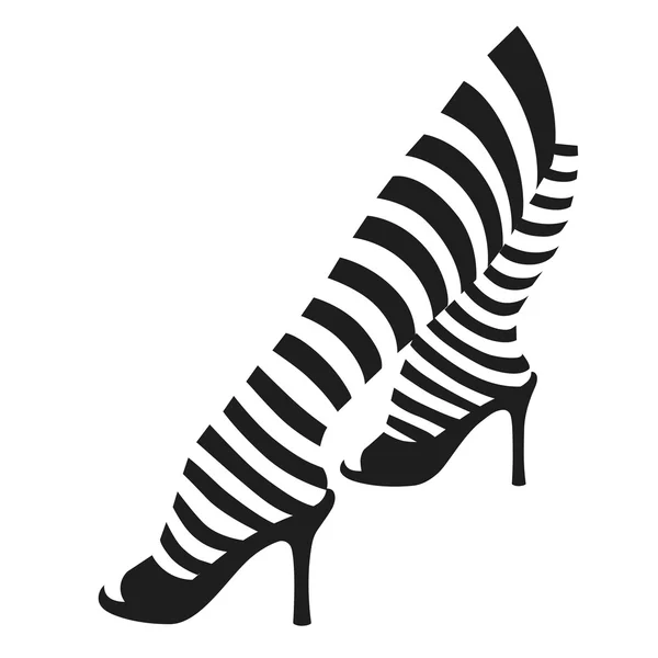 Vrouwelijke benen in gestreepte kousen — Stockvector