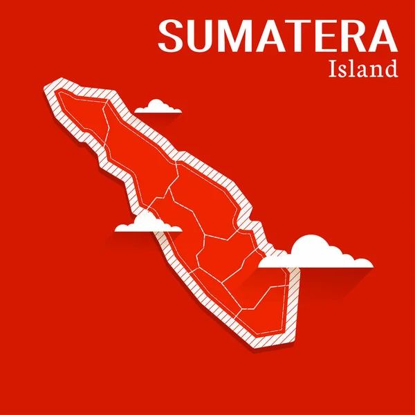 Pasca Templat Untuk Peta Vektor Pulau Sumatra Ilustrasi Rinci Yang - Stok Vektor