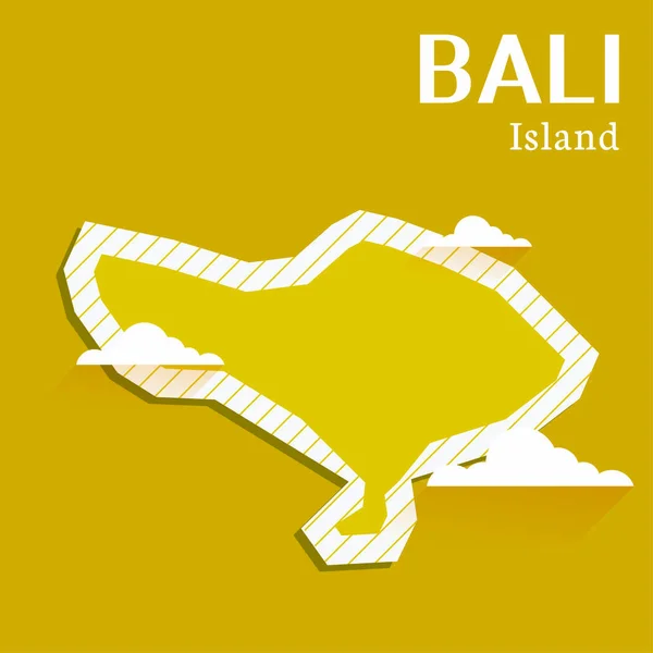 Pasca Templat Untuk Media Sosial Peta Vektor Pulau Bali Ilustrasi - Stok Vektor