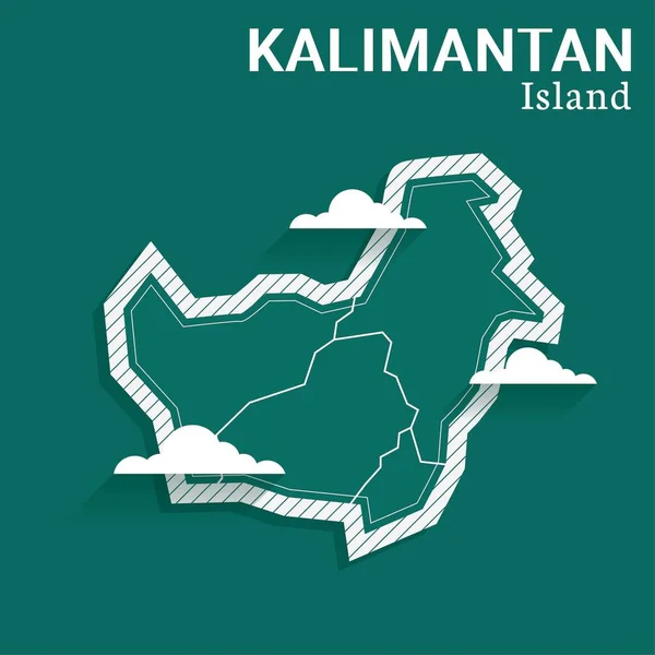 Δημοσίευση Πρότυπο Για Μέσα Κοινωνικής Δικτύωσης Kalimantan Island Διανυσματικός Χάρτης — Διανυσματικό Αρχείο