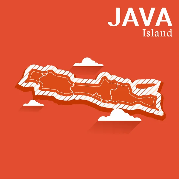 Pasca Templat Untuk Media Sosial Peta Vektor Pulau Jawa Ilustrasi - Stok Vektor