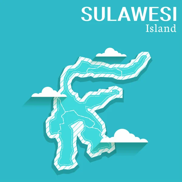 Plantilla Mensaje Para Redes Sociales Mapa Vectorial Sulawesi Island Alta — Archivo Imágenes Vectoriales