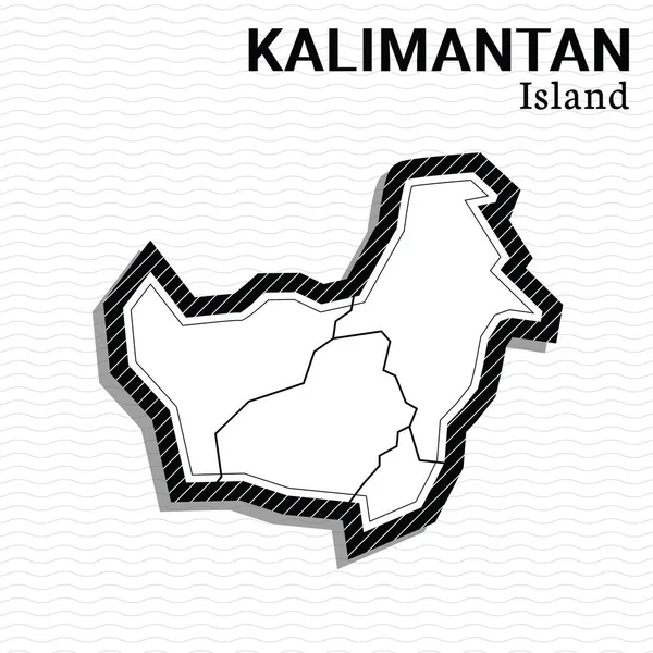 Post Template Social Media Kalimantan Island Vector Map Ασπρόμαυρο Υψηλής — Διανυσματικό Αρχείο