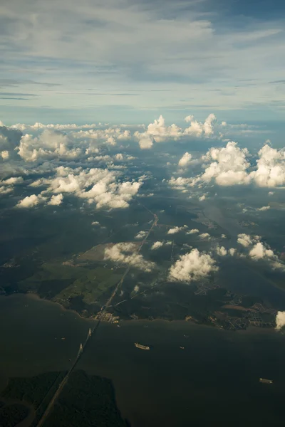 Senai-Desaru Expressway in Johor, Maleisië gezien vanuit de lucht — Stockfoto