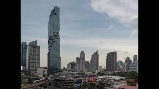 Timelapse Mahanakhon budynku, Tajlandii najwyższym budynkiem w dzielnicy Bang Rak, Bangkok — Wideo stockowe