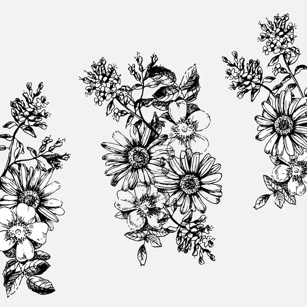 Σετ με σχέδιο λουλούδια — Διανυσματικό Αρχείο