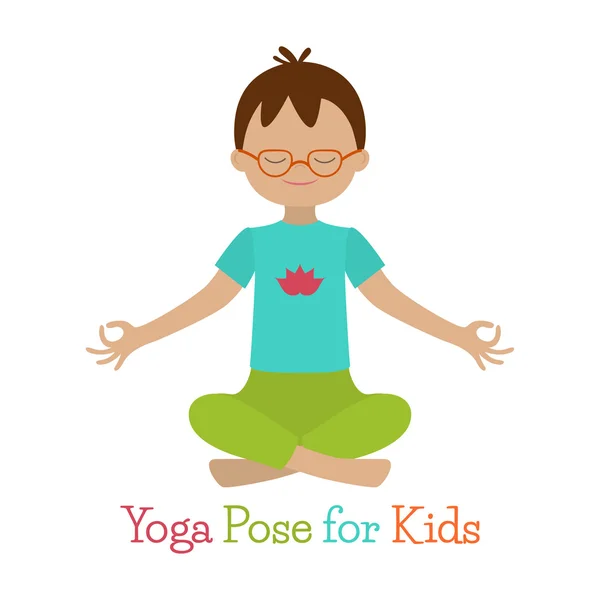 Pose de Yoga niños — Vector de stock