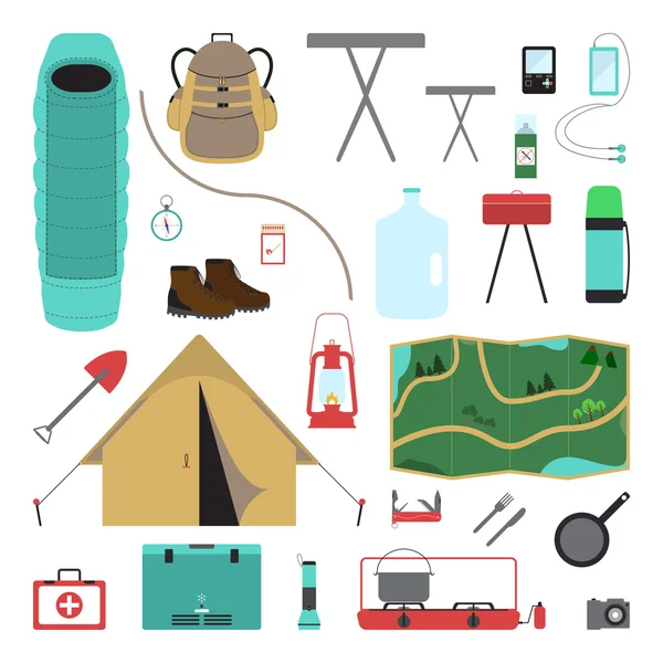 Camping Icon Set — Stock Vector