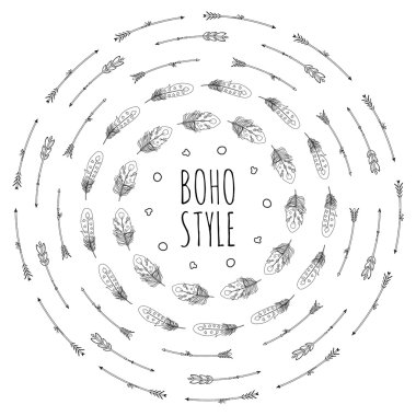 Boho çerçeve koleksiyonu