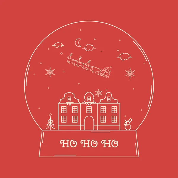 Carte Snowglobe de Noël — Image vectorielle