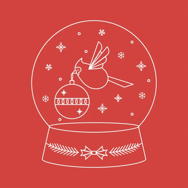 Carte Snowglobe de Noël — Image vectorielle