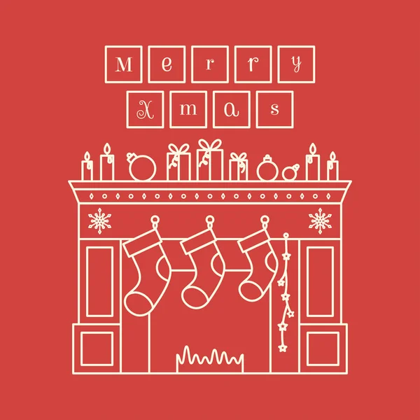 Tarjeta de navidad feliz — Vector de stock