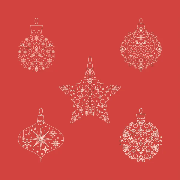 Ensemble de carte de Noël — Image vectorielle