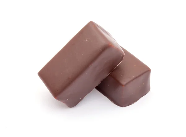 Chocolate bars stack isolated on white background — Stock Photo, Image