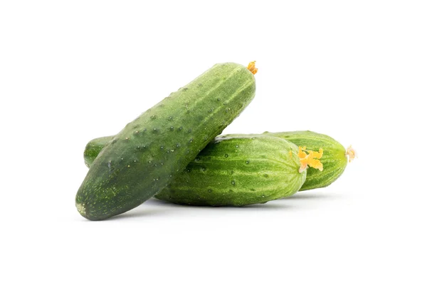 Cucumber and slices isolated over white background — Stock Photo, Image