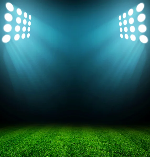 Stadium ljus på natten och stadium — Stockfoto