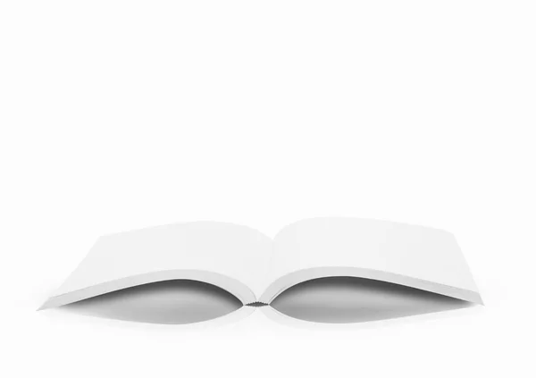 Libro aperto su sfondo bianco — Foto Stock