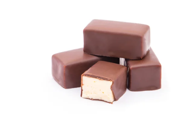 Chocolate Bars Stack Isolated White Background — Stock Photo, Image