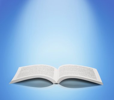 Açık kitap izole yumuşak arka plan