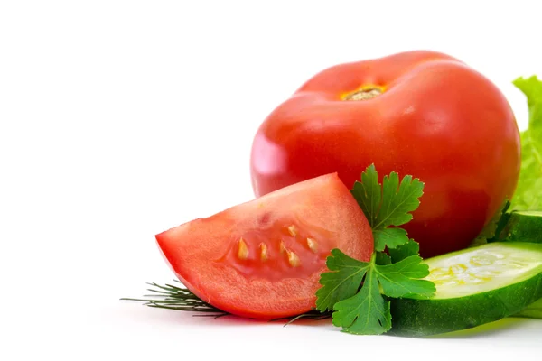 Verduras Frescas Aisladas Blanco — Foto de Stock