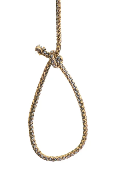 Jute Seile Mit Knoten Isoliert Auf Weißem Hintergrund — Stockfoto