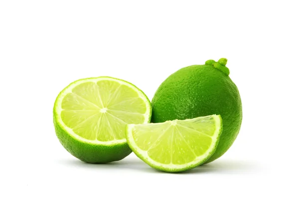 Limes Slices Isolated White Background — Stock Photo, Image