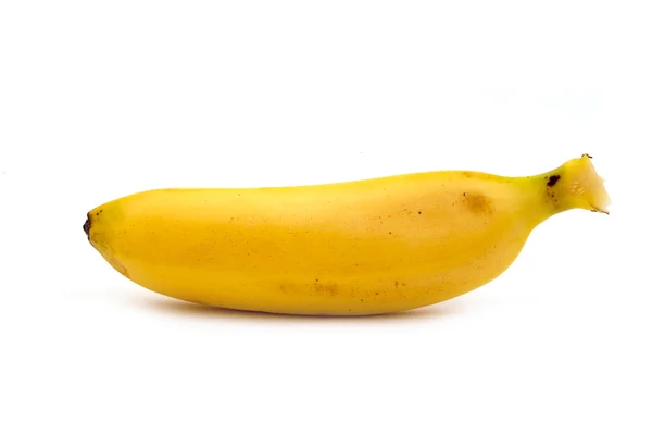 Single Banan Mot Vit Bakgrund — Stockfoto