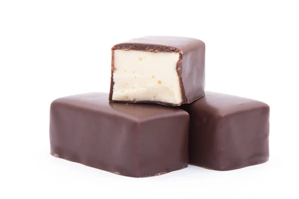 Barra Chocolate Aislado Sobre Fondo Blanco Imágenes de stock libres de derechos