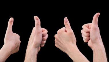 siyah arka plan üzerine el kadın