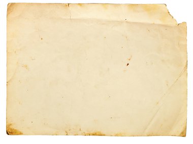 Beyaz arkaplanda izole edilmiş eski kağıt