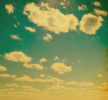 Küçük bulutlu mavi gökyüzü arkaplanı