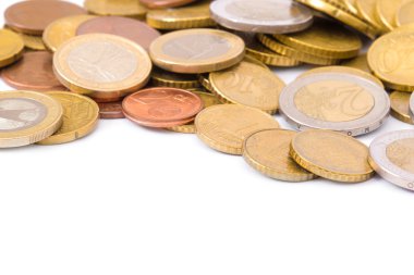 Paralar beyaz arkaplanda izole edildi